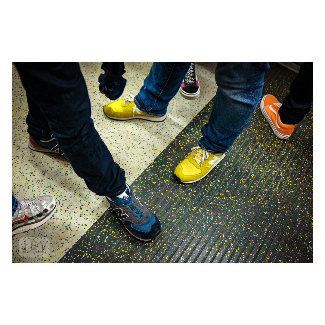 #shoes - interesting subjects. Often I create series of images of #footware during Cannes which is coming up soon. I was drawn to the placement and colours of these trainers on the circle line yesterday Shot on @fujifilm_uk #x100vi