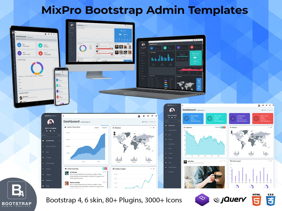 Mix Pro Admin - Bootstrap Admin Template is Fully Responsive & Offer a Variety of Features and Tools  Your Web Development Projects. 
.
bootstrapadmintemplate.com/product/mixpro…
.
#envato #themeforest #AdminTemplates #Bootstrap4 #Bootstrap4Admin #Bootstrap4AdminDashboard #CMS #crmtemplate #CSS3