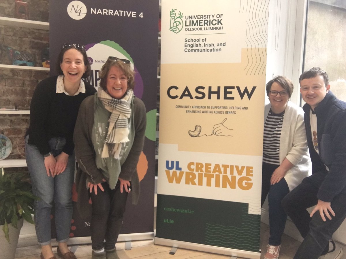 Our first CASHEW writers gathering with brilliant insights shared already with a wonderful group. @HURLINGDAYS Donal Ryan, Elaine Kiely James Lawlor and Tina Morin