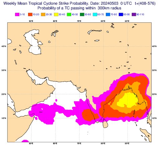 ECMWF weeklies showing a potential system in head Bay of Bengal at this time frame.. will be interesting to see how this pans out.

A pre-monsoon system probably in the coming weeks.

@ECMWF 

#Monsoon2024