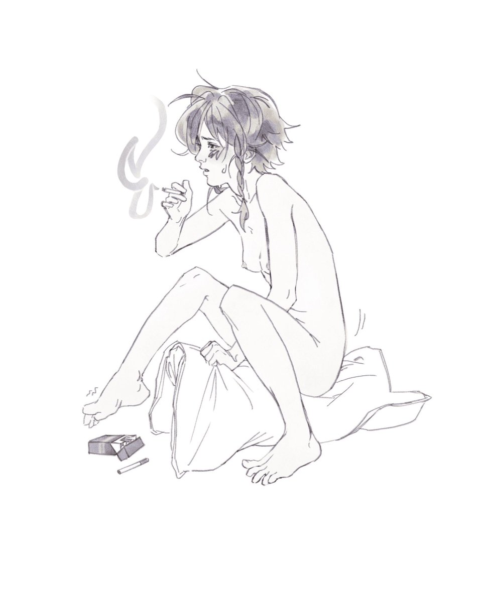 venti smoking xiao's cigarettes while waiting for her to come back 
fem #xiaoven