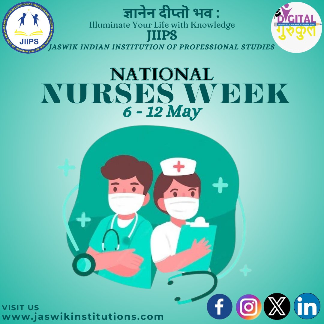 During National Nurses Week, celebrated annually from May 6th to May 12th, we honor and appreciate the dedication of nurses worldwide in providing quality healthcare. #jaswikindianinstitutionofprofessionalstudies #NationalNursesWeek #NursesWeek #NurseAppreciation #ThankANurse
