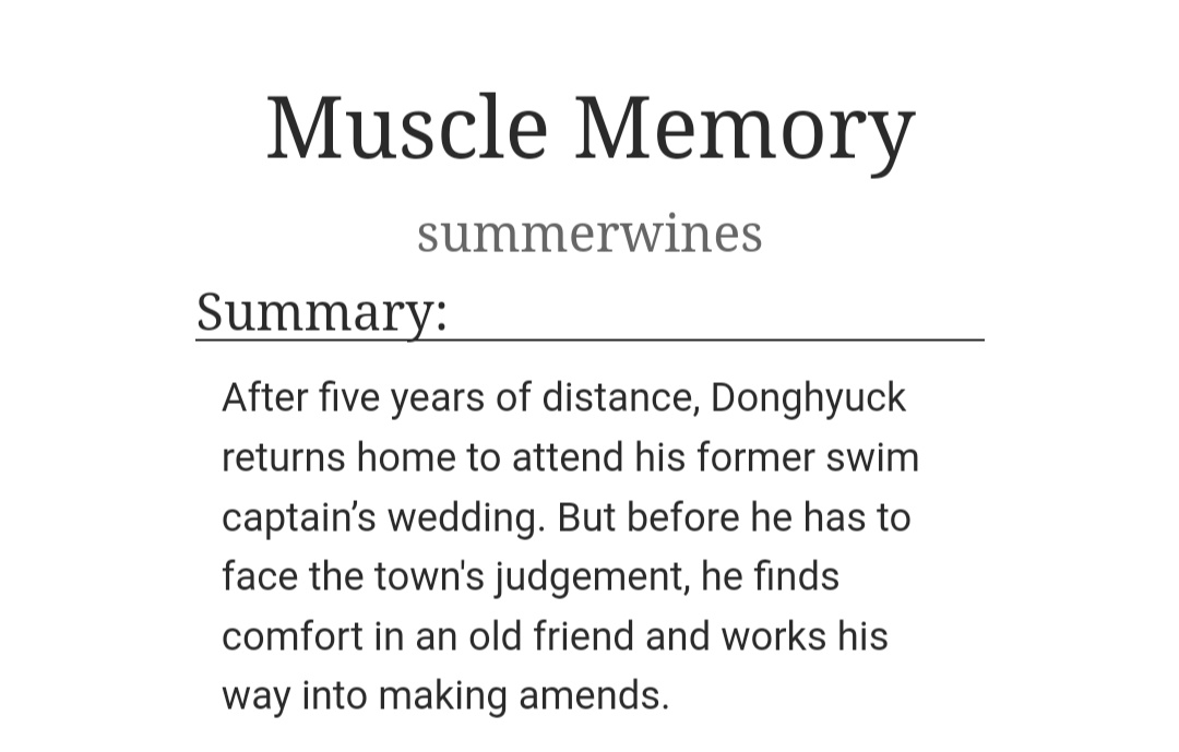 muscle memory by summerwines — swimmers!mahae w a pinch of angst 🤏🏻
archiveofourown.org/works/32744407