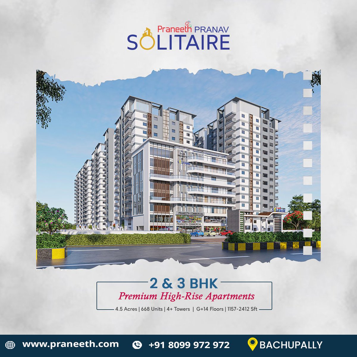 Experience the absolute pinnacle of family living at Praneeth Pranav Solitaire.
🌐 : praneeth.com/solitaire
☎️ : +91 8099972972
#praneethgroup #luxuryapartments #Bachupally #bestlocation #highriseapartments #BestFlats #BachupallyFlats #hyderabadrealestateupdates #hyderabad