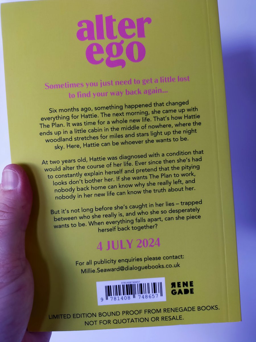 Book post: Alter Ego by @lehenner Out July 2024. Thank you to @Christina_Dem @renegadebooks for sending me a copy and the sweets. #AlterEgo