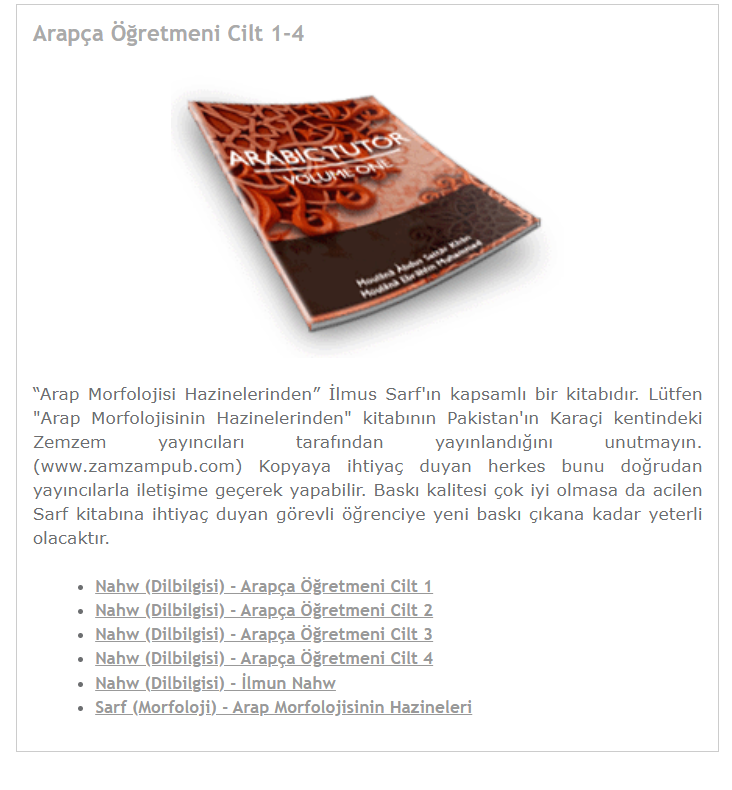 Arapça öğrenmi için 6 mükemmel kitap serisi. Güney Afrika Medrese In’āmiyye için Mevlānā Àbdussettār Hān yazdı. kalamullah.com/Books/Arabic_T… kalamullah.com/Books/Arabic_T… kalamullah.com/Books/Arabic_T… kalamullah.com/Books/Arabic_T… kalamullah.com/Books/Ilm_un_N… kalamullah.com/Books/Treasure…