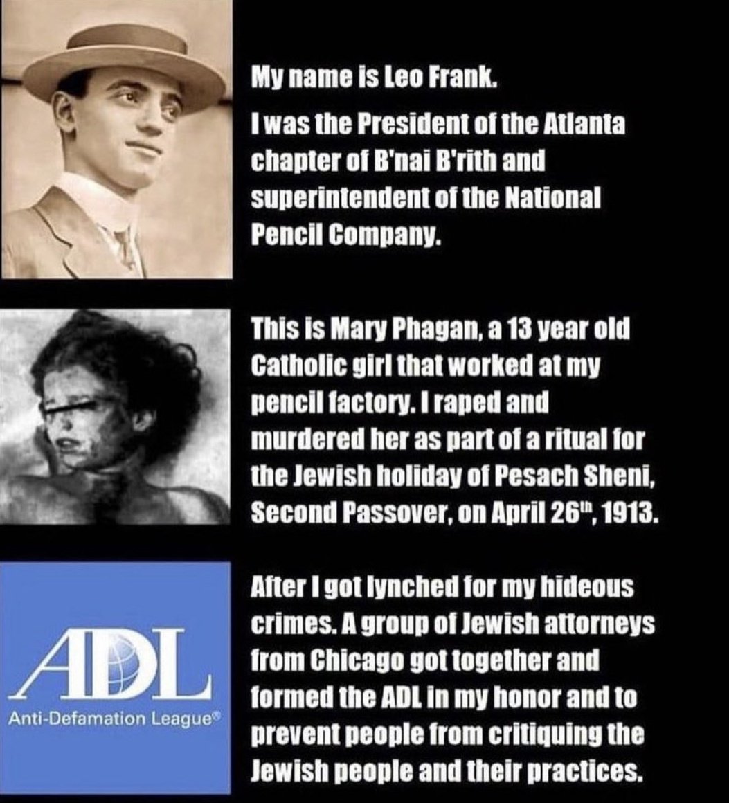 If you don't know why ADL was created, here's a short summary. If you trust them, you're an absolute moron