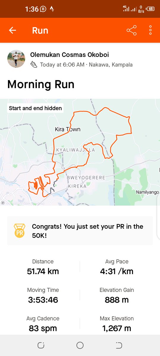 In ultra running, everyone gets beaten. The question is when and how hard do you get hammered?? Thank you @KyambogoRun. That was not... At the 40km mark, for a moment I rethought my decisions. Had to dig deep with my sports psychology to bring it home.