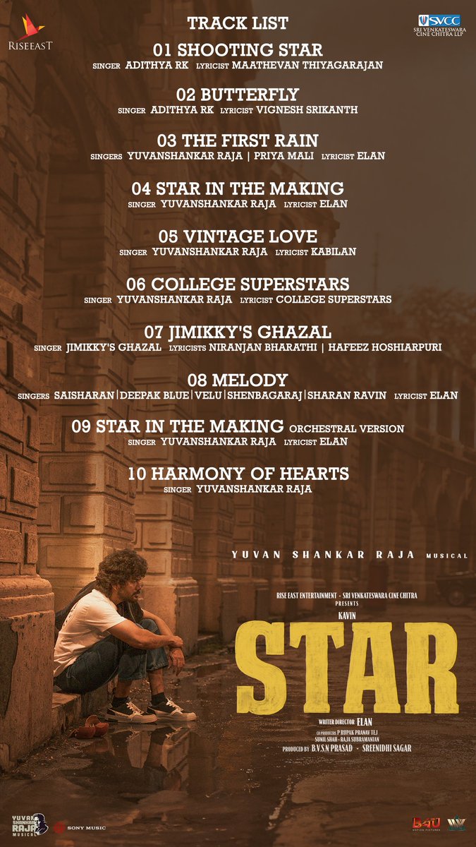 Kavin's #STAR Tracklist..⭐ A Yuvan Musical..🤙

#Kavin06 #Kavin05 #StarMovie #NelsonDilipkumar #Nelson #STARMOVIE #Kavin #StarMovie #BloodyBeggar #BloodyBegger