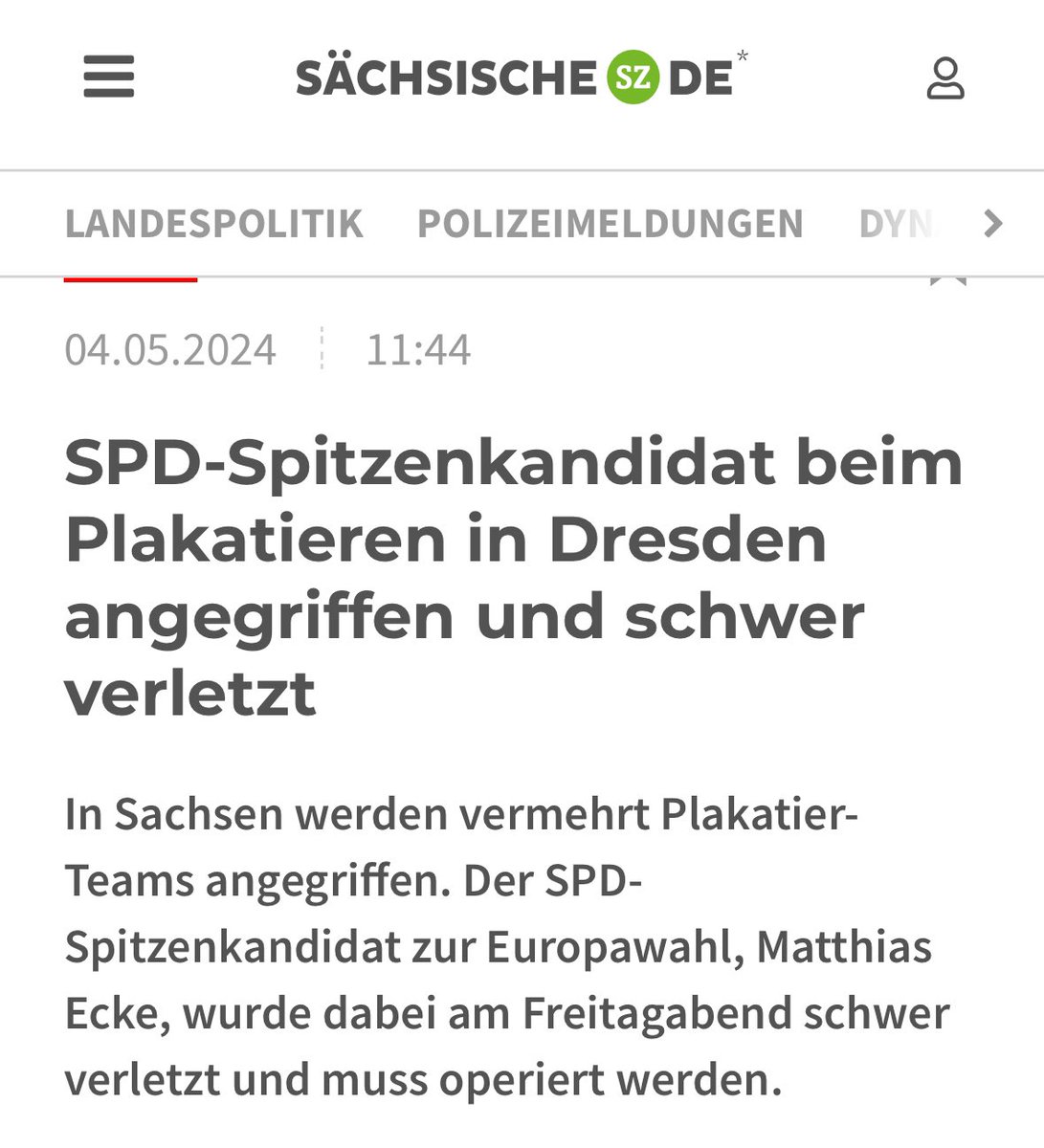 Was zur Hölle. Nach diversen Angriffen auf Grüne liegt jetzt der SPD-Spitzenkandidat im Krankenhaus. Schwer verletzt. Und für solche Gewalttäter brauchen wir keine Resozialisierungs-, sondern Redemokratisierungsmaßnahmen. Im Knast.