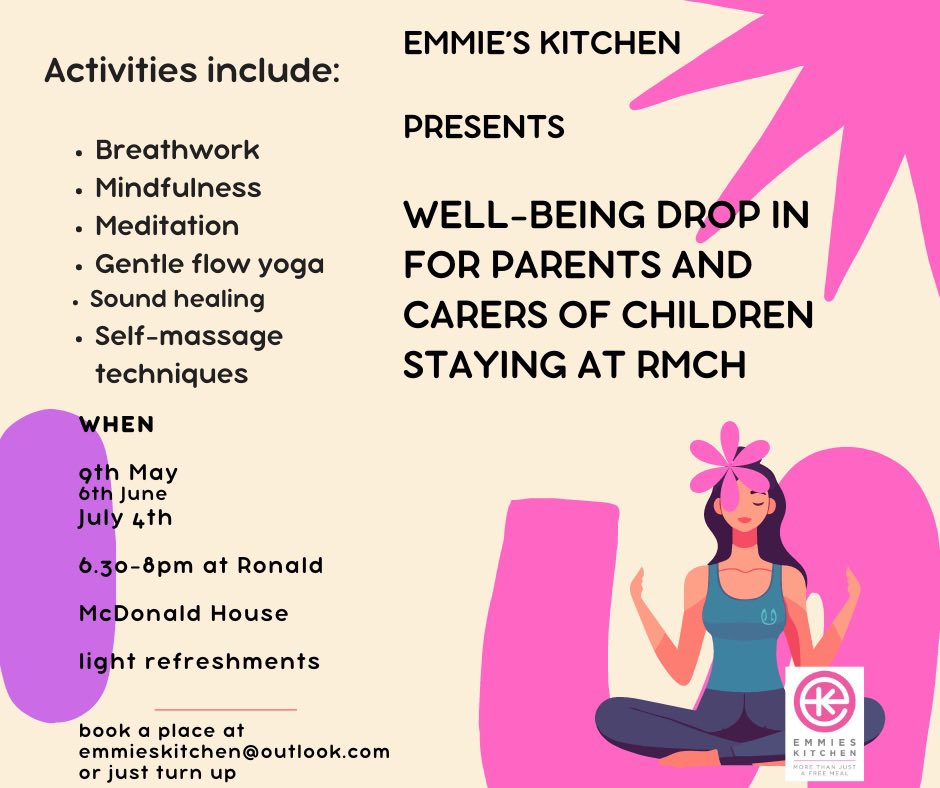 @SkitchenEmmie presenting Well Being Drop In starting 9th May ❤️🩷🎗️🎗️
