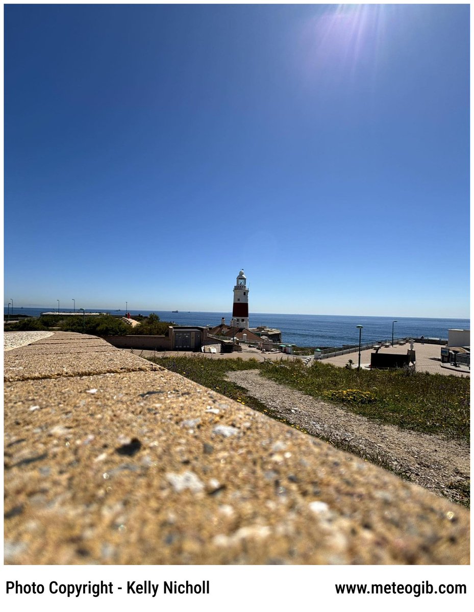 #Gibraltar #EuropaPoint - 04/05 - a lovely blue sky view snapped from the South of the Rock, thanks to MeteoGib follower Kelly Nicholls currently holidaying in Gibraltar.