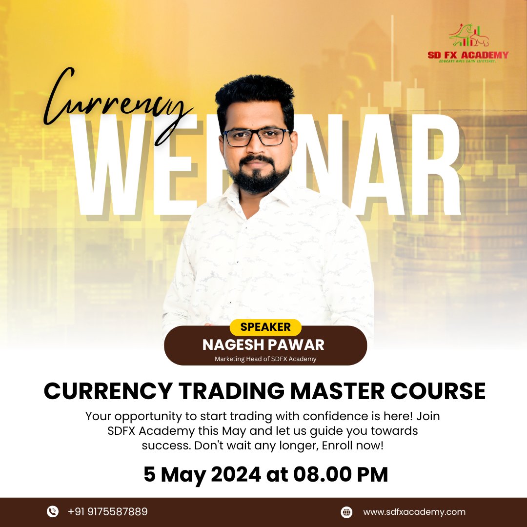SDFX Academy is hosting a live webinar on currency trading!  The webinar will be held on May 5th, 2024 at 8:00 PM IST. #sdfxacademy #sachindalvi #forextrader  #forex  #TradingSecrets  #TradingTools