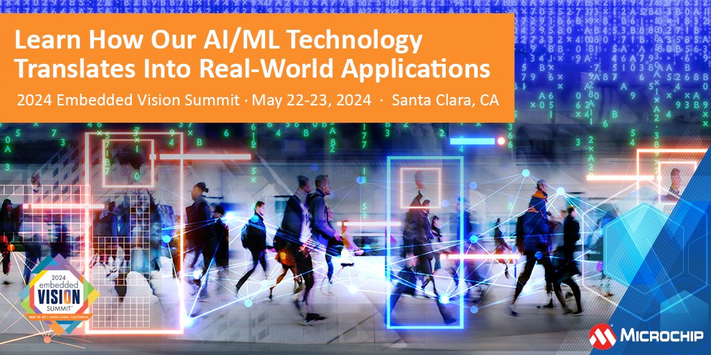 MicrochipTech's tweet image. Come, see how our advanced technology translates into real-world applications at 2024 @EmbVisionSummit. Meet our experts in booth 417 and discover the future of AI/ML. Register now: mchp.us/440sShi. #EmbeddedVision #AI #ML #VectorBlox