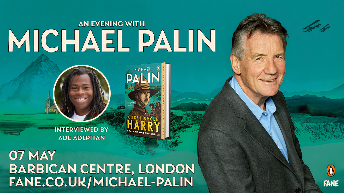 🪖 Experience Michael Palin at his very finest. Don't miss an evening at the @BarbicanCentre filled with laughter, insight & the joy of storytelling hosted by @AdeAdepitan celebrating Palin's latest book: #GreatUncleHarry. 🎟️ Last few tickets: fane.co.uk/michael-palin