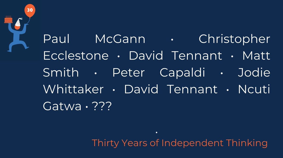 Thirty years of Dr Whos.

Thirty years of Independent Thinking.

#ITL30