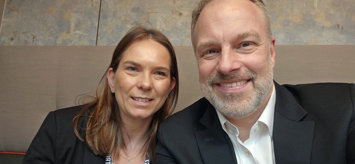 So nice to finally meet #IRL #Twitter buddy, #radbio ally, @IJROBP bio section companion @lauremarignol who put together a high quality #ESTRO24 #radbio science track that we all enjoy 🙏🙏🙏