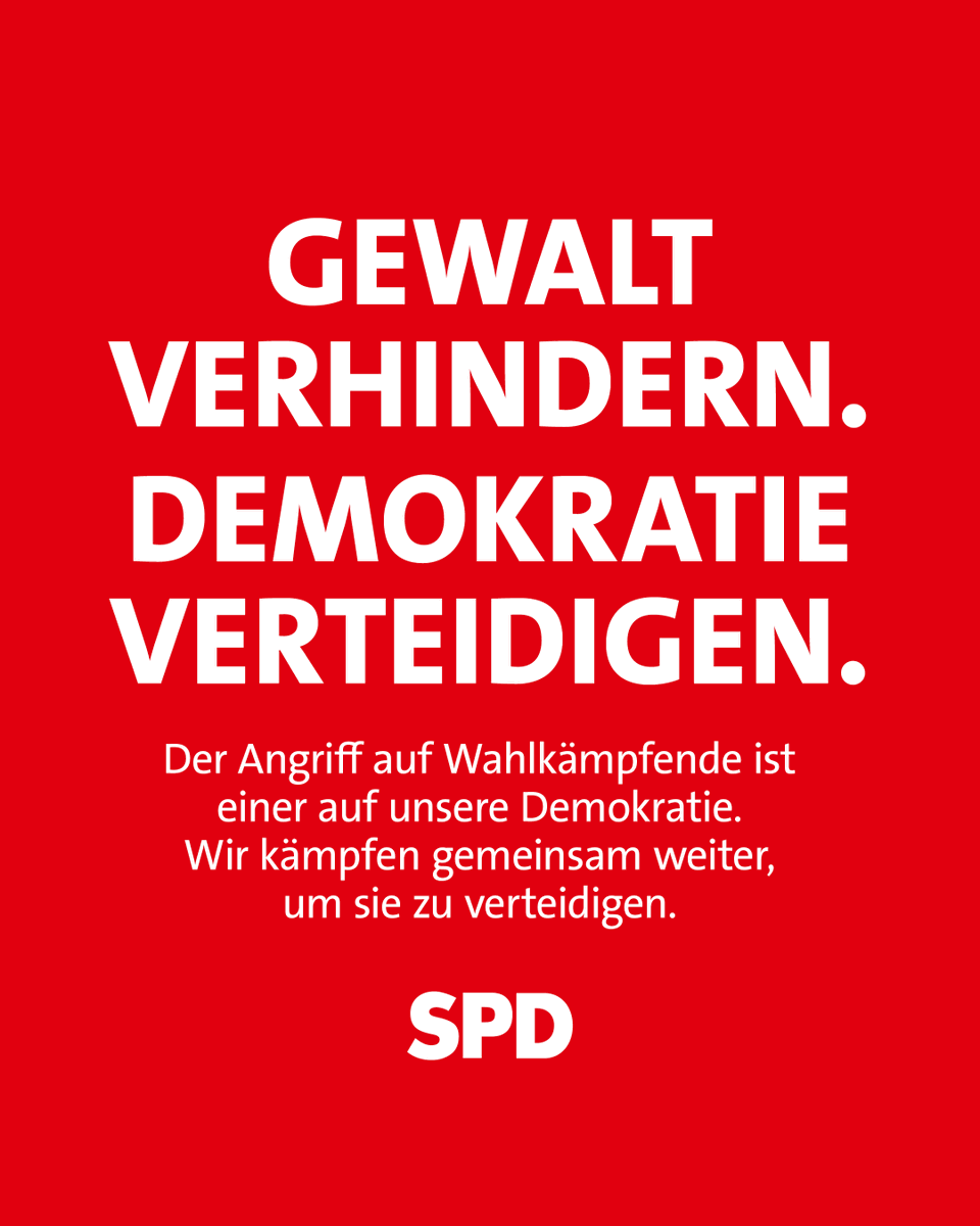 Der Angriff auf <a href="/MattEcke/">Matthias Ecke 🇪🇺 🌹</a> und auf Wahlkämpferinnen und Wahlkämpfer ist ein Angriff auf unsere Demokratie. Wir kämpfen hier in #Sachsen weiter, um sie zu verteidigen! 
#SPD