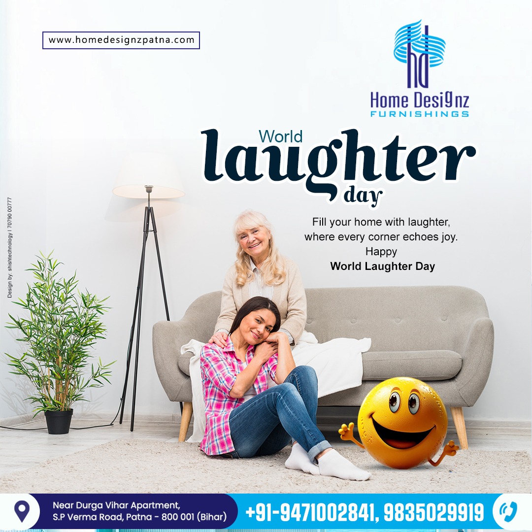 Happy World Laughter Day from Home Design Furnishings! 😄✨ May your homes be filled with joy, laughter, and the cozy comfort of our exquisite furnishings. Let's celebrate the beauty of laughter and design together!