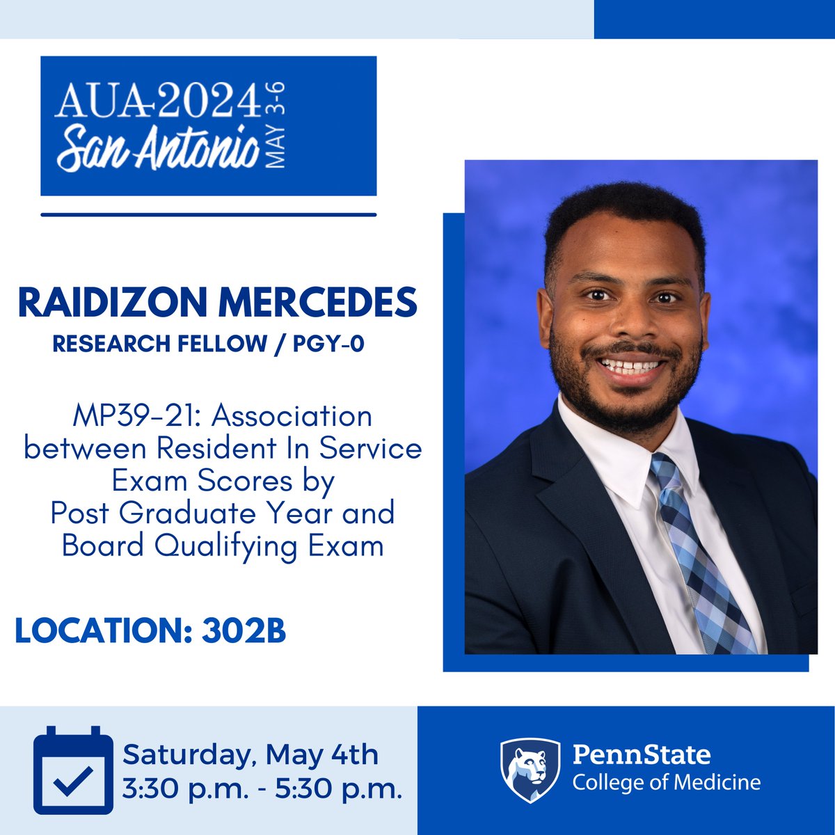 Incoming PGY-0 and current Research Fellow, @rhmercedes, is presenting his final poster during the 3:30 pm - 5 pm session! Make sure to check out his amazing research! #AUA24 #AUA2024 #UroSoMe #Urology #Research #SanAntonio