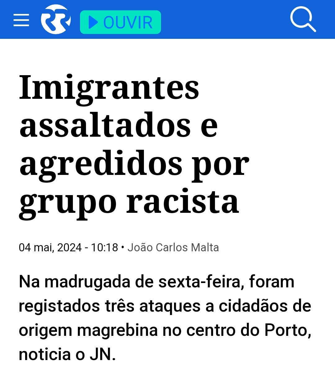 'Portugal não é racista'