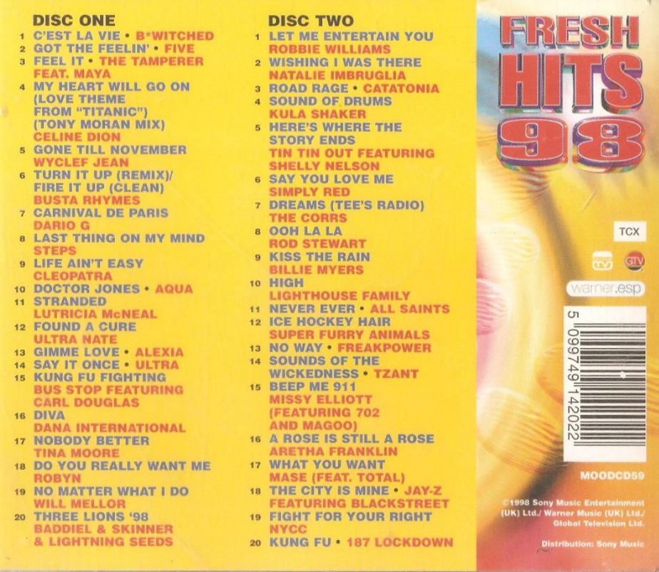 Its May 1998 on #PickOfThePops so feel free to tick off any songs you have heard so far on the Fresh Hits 98 bingo card.