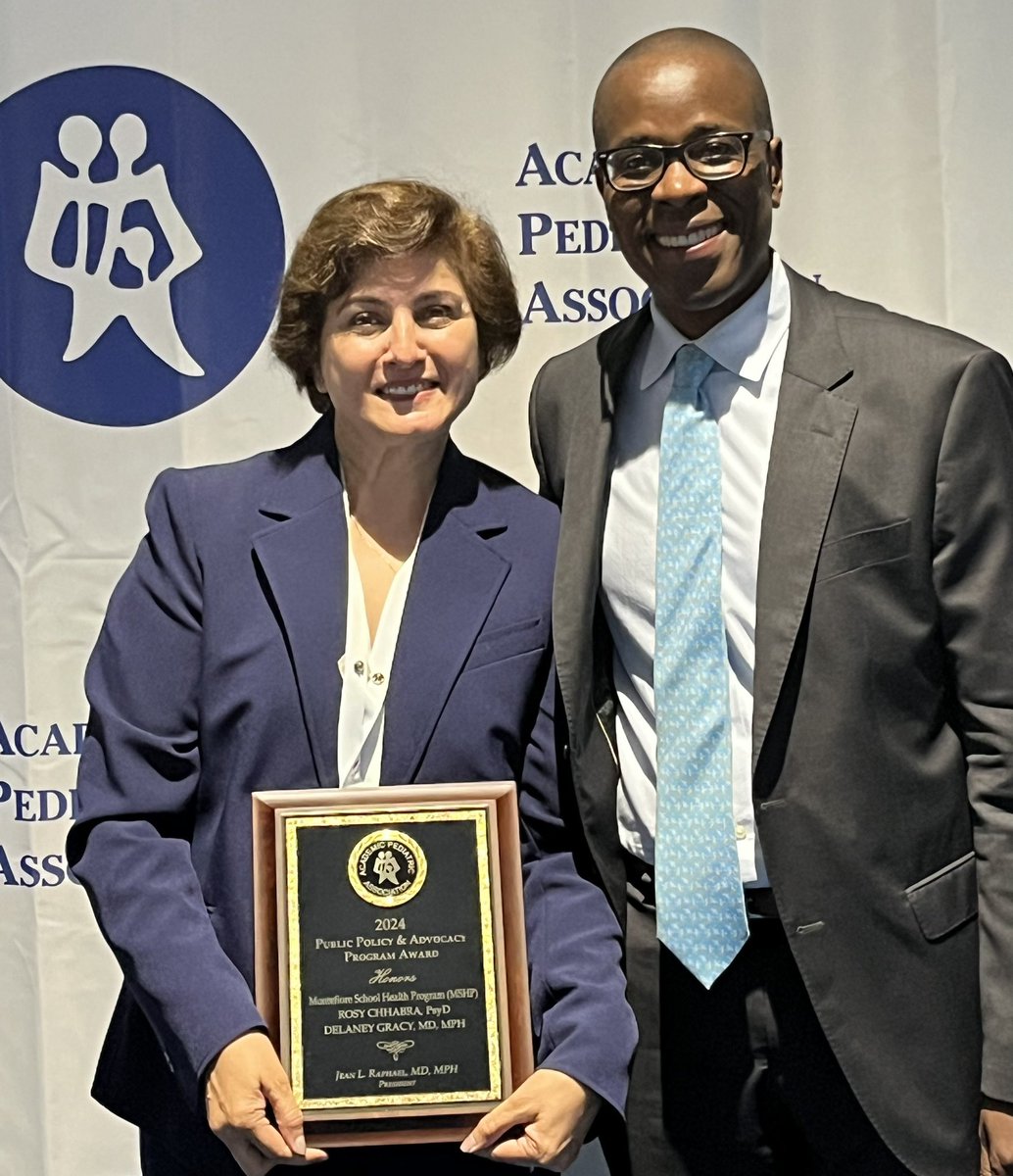 Congratulations to @MontefiorePeds Dr Rosy Chhabra, Director of the @MontefioreNYC #SchoolHealth program & recipient of the 2024 APA Public Policy & Advocacy Program Award. @SuzettePediMD @DrFerdowsi @psemczuk @EpgntxEinstein @JudyYeeMD