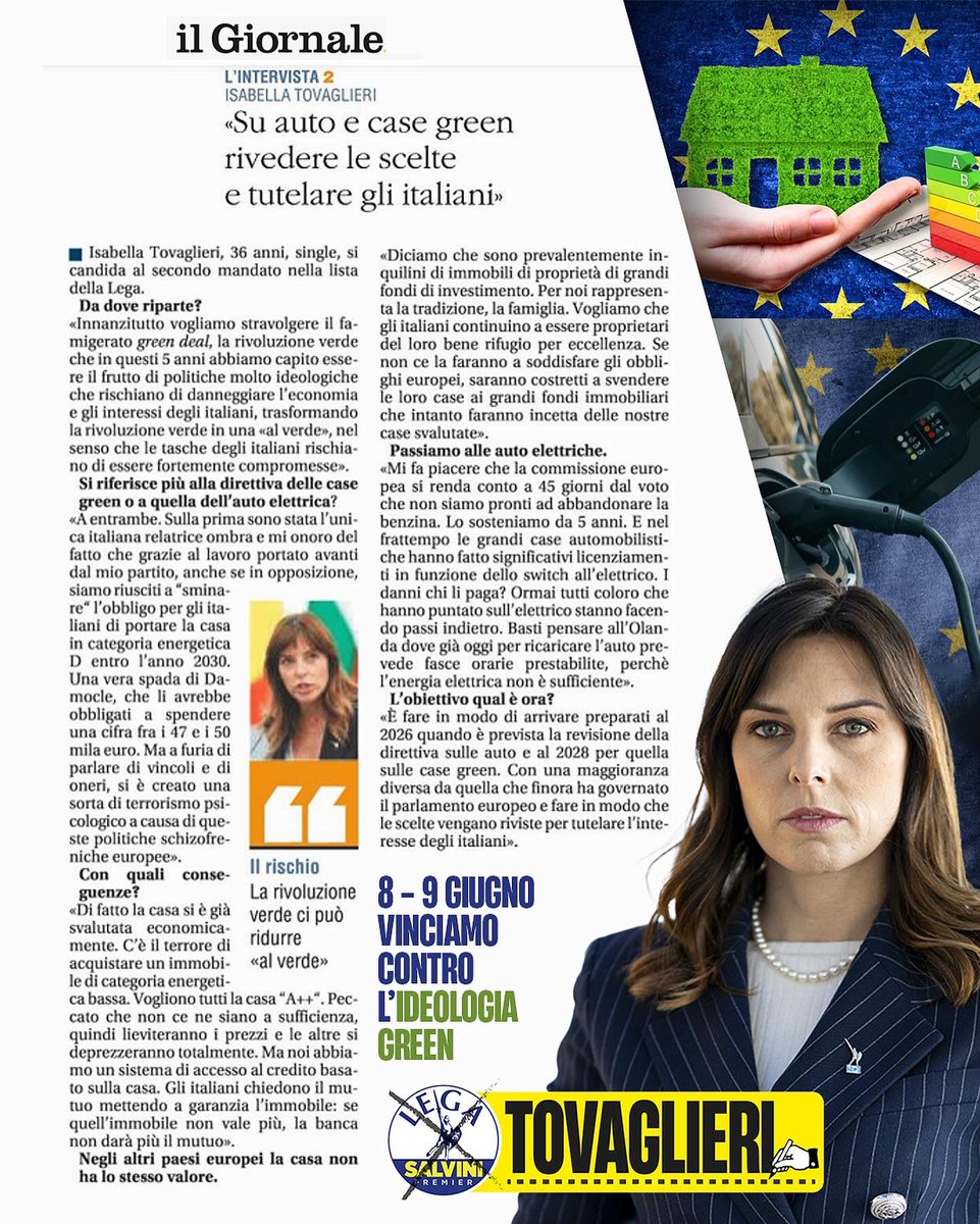 🗞️ Grazie a Il Giornale per l’intervista che mi ha dedicato ieri sulla sua edizione cartacea. I sondaggi di oggi dimostrano che un’Europa alternativa alla maggioranza popolare-Verdi-socialisti è possibile. Avanti verso l’8-9 giugno, possiamo ribaltare questa Europa e affossare…