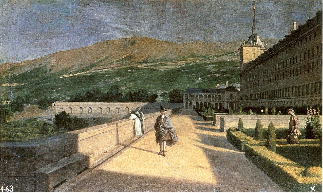 'Vista del Jardín de Los Frailes del Real Monasterio de San Lorenzo de El Escorial' del pintor Michel-Ange Houasse.
