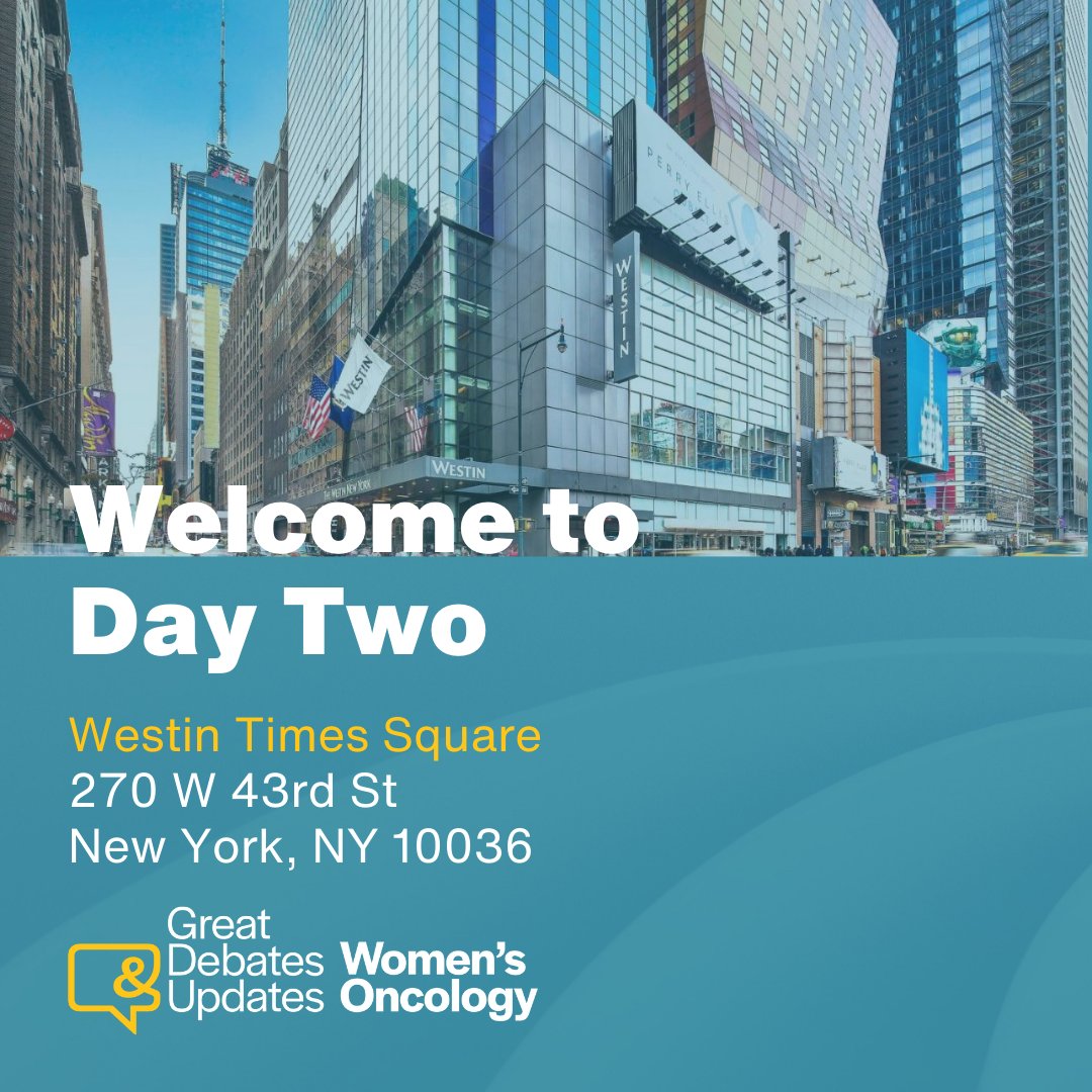 Welcome to Day 2 of Great Debates & Updates in Women's Oncology! Sessions begin at 9:00 a.m. ET. We can't wait to see you there. #GDUWO #greatdebatesandupdates