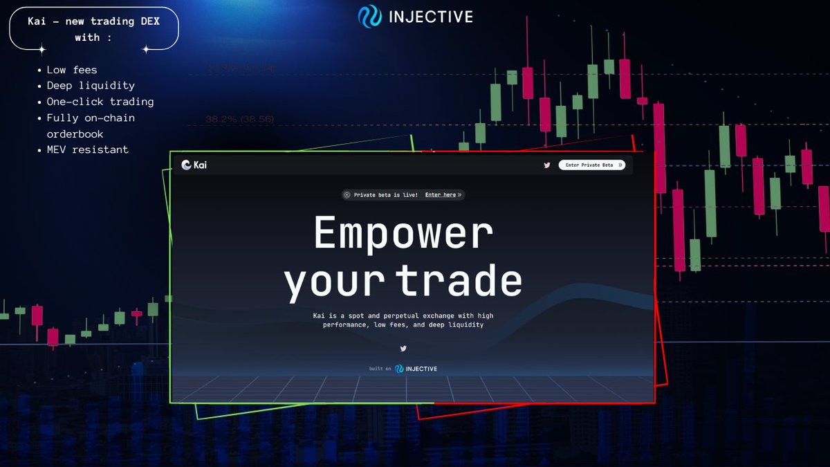 New dApp built on @injective - @KaiExchange_ It's spot & perp DEX for everyone, with easy-to-use interface with a lot functions and indicators, everything a trader needs Now in private beta stage, to enter you need a code , you can find it on @KaiExchange_ nINJa.