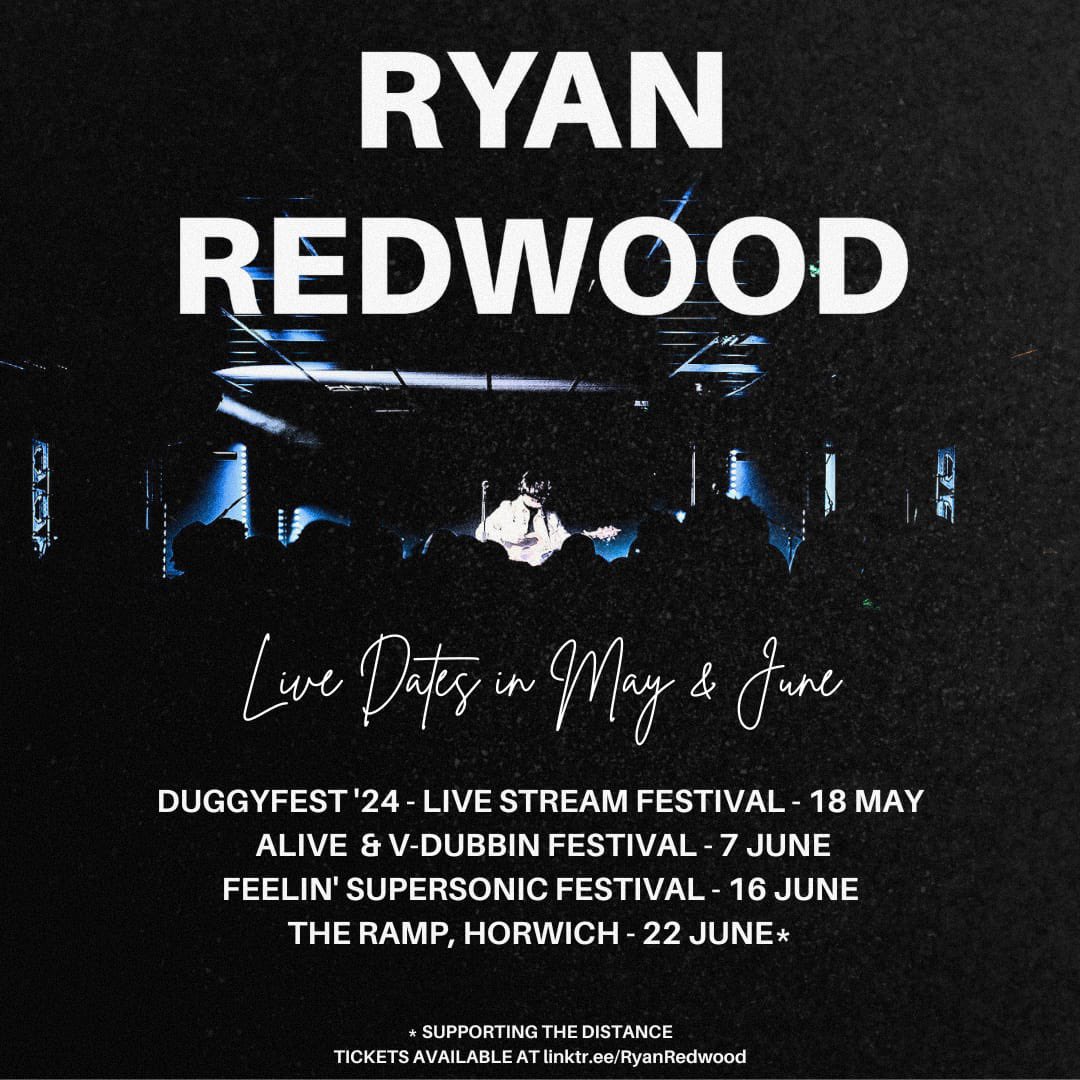 Can’t wait to be back out there playing live for you lovely people🙌 More dates to be added as the year goes on and you can find all ticket/info at👉 linktr.ee/RyanRedwood See you all soon❤️