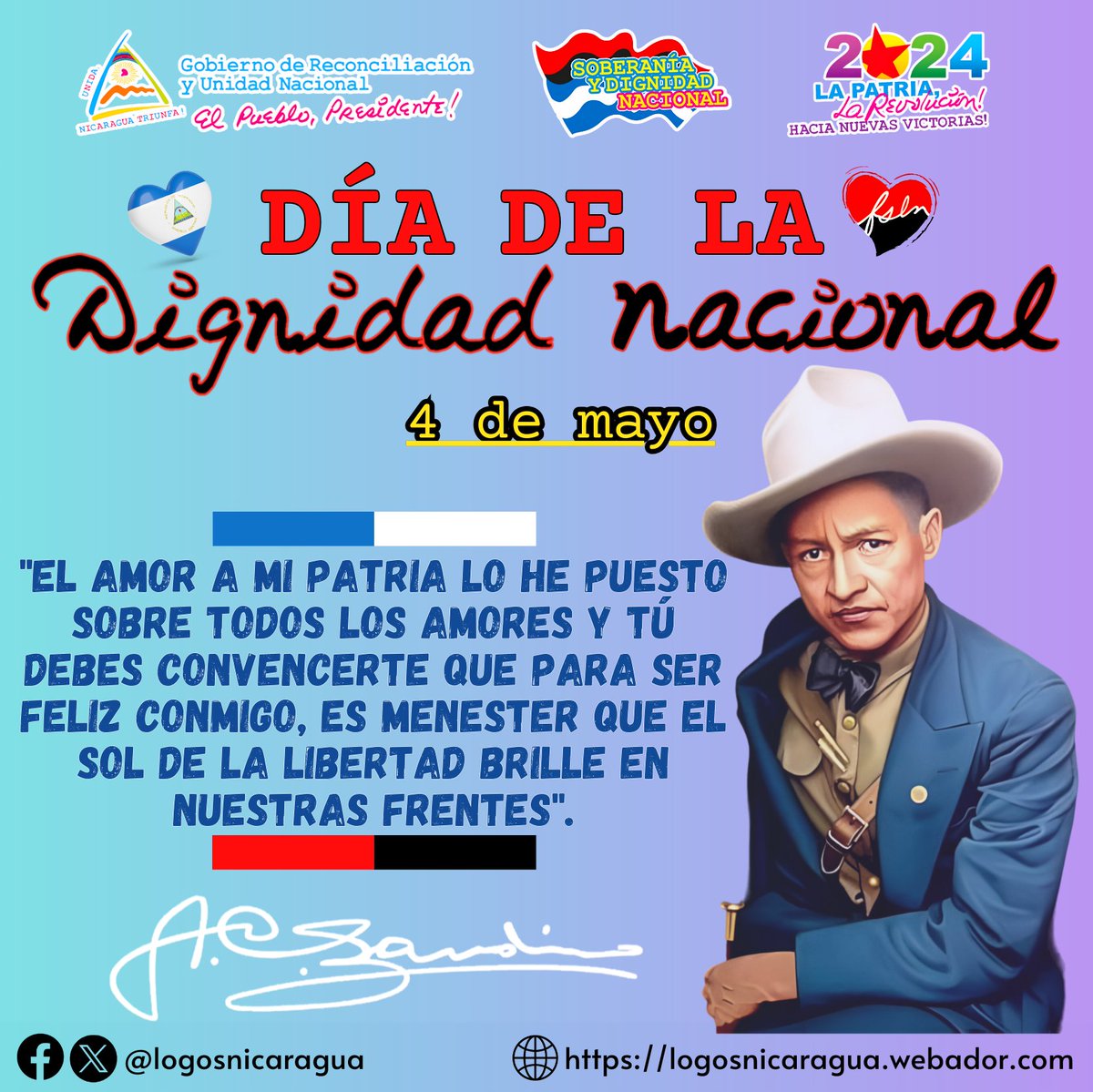 Día de la Dignidad Nacional. 💙🤍❤️🖤

#SoberaníayDignidadNacional 
#4519LaPatriaLaRevolución 
#SomosVictoriasVerdaderas 
#Nicaragua