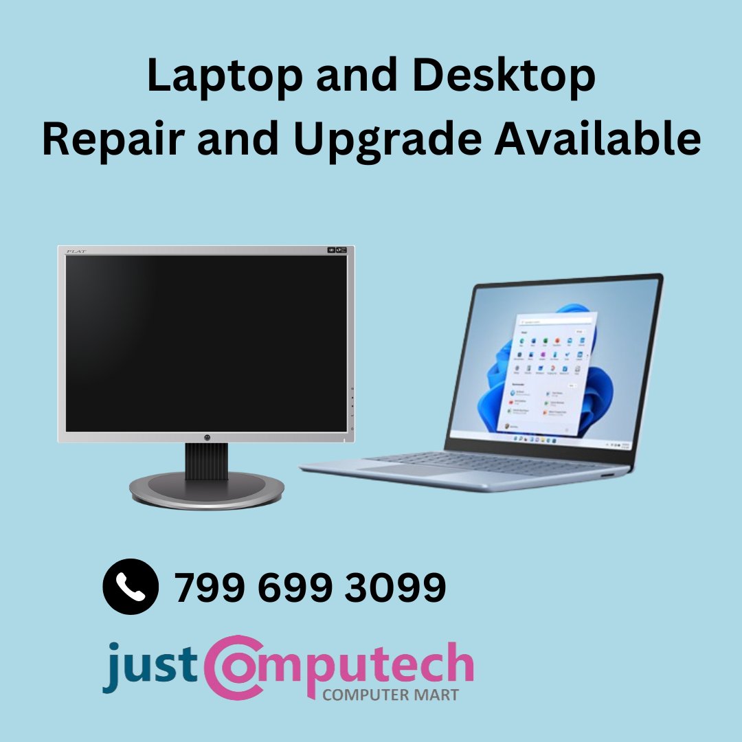Tech trouble got you down? 😔 Don't stress - we're here to save the day! 💻✨ Whether it's a laptop on the fritz or a desktop in need of some TLC, our team of experts is at your service. 

#justcomputech #justinit #tumakuru #LaptopRepair #DesktopRepair #TechSupport