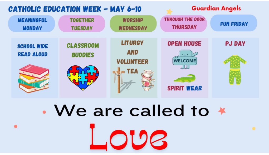 Looking forward to celebrating Catholic Education Week this week at GUA! #WeAreCalledToLove @OttCatholicSB #CatholicEducationWeek