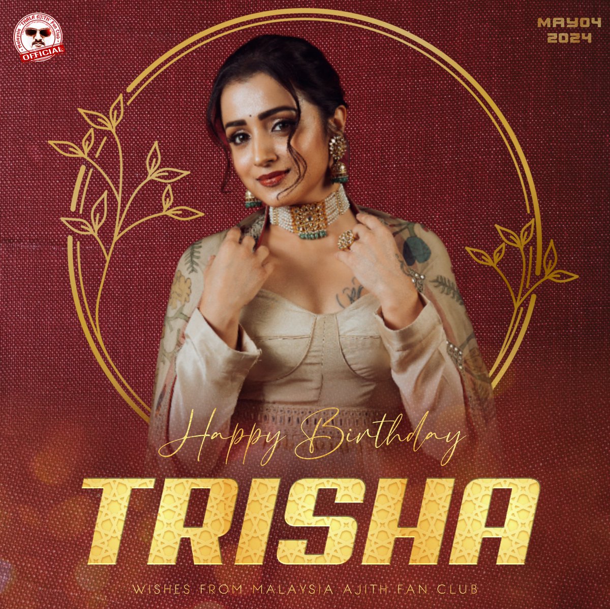 Happy Birthday To Our Queen @trishtrashers ✨🥰 Can't Wait For #VidaaMuyarchi Wishes From Team Malaysia Ajith Fan Club #HBDTrisha #HBDSouthQueenTrisha