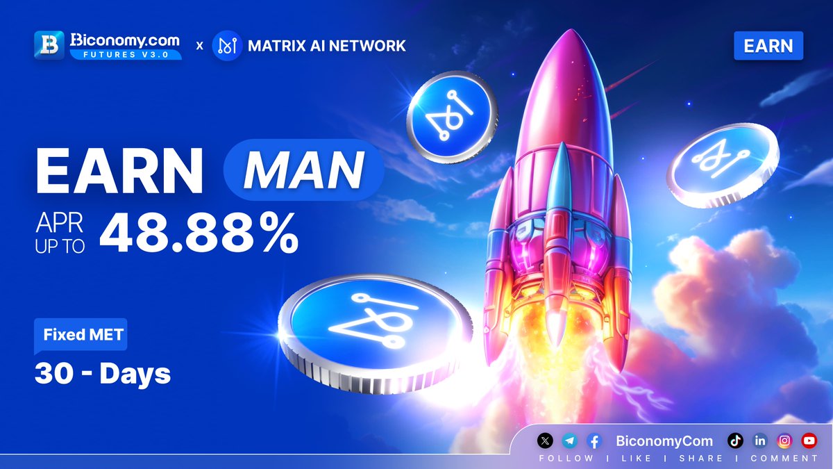 🚀 #Biconomy Earn - #MAN Locked Products: Enjoy Up to 48.88% APR in Rewards!🚀 #BiconomyEarn is pleased to announce a Locked Products update on @MatrixAINetwork. Designed to provide value-added services for Biconomy users, complete subscriptions to MAN on Biconomy Earn Locked…