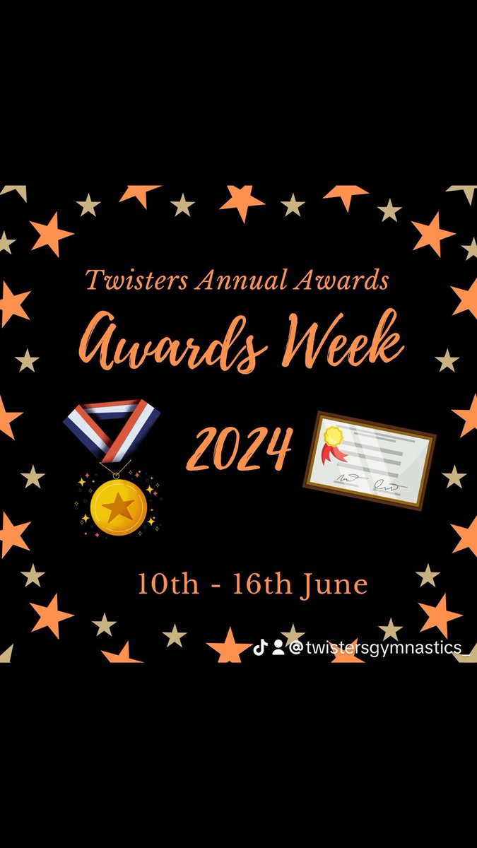 🔥🥇 Save the Date - Awards Week 2024

📕If you are a current Twisters member keep an 👁️ on social media and your email inbox for full details of the presentation. 

See you soon👍

#awards #activities #activitiesforkids #activitiesforchildren