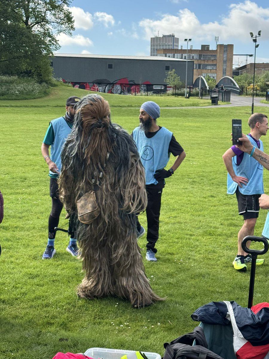 @parkrunUK Chewbacca must have been a bit warm at Leicester’s Abbey Park!