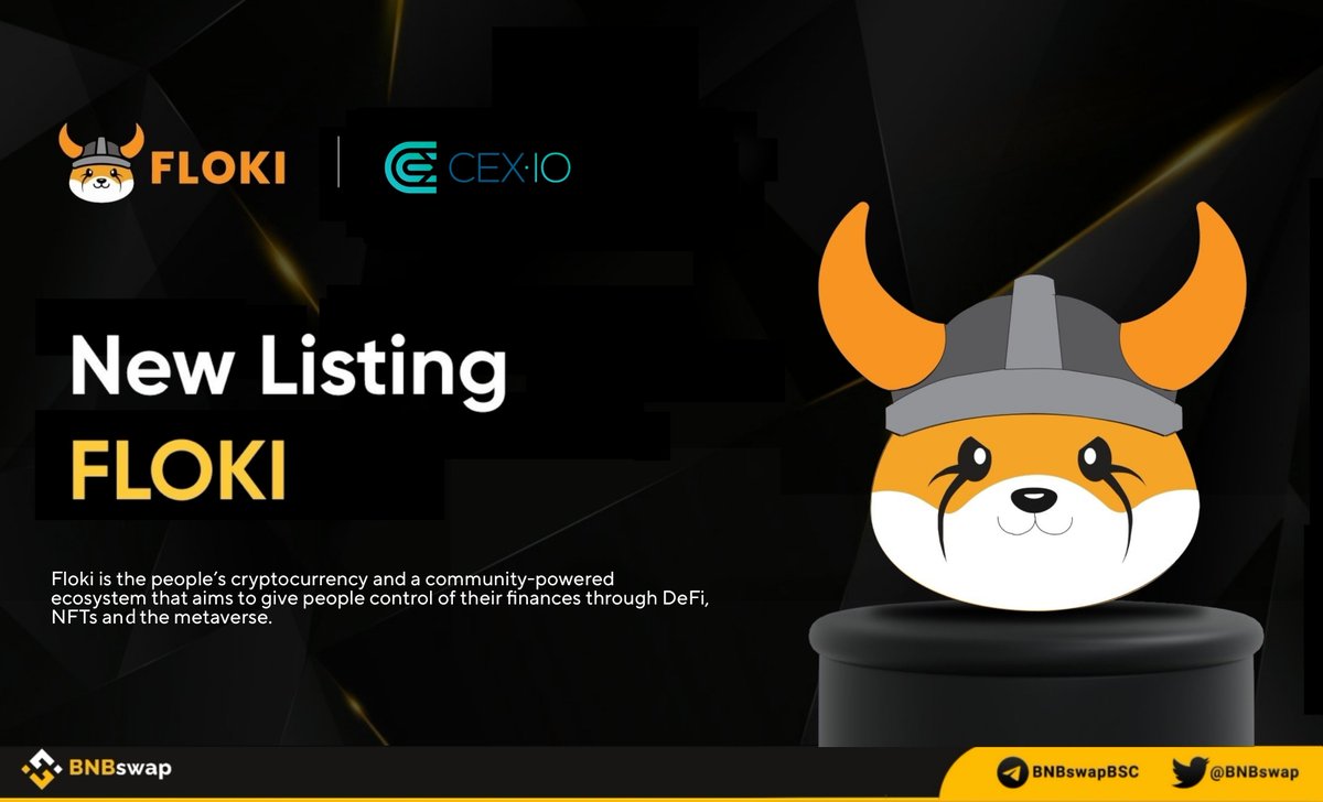 📢 @RealFlokiInu $FLOKI is listed on @cex_io, a leading crypto ecosystem and trading platform! #Floki is the peoples cryptocurrency & utility token, Floki ecosystem consists of a Play-to-Earn game, FlokiFi, Floki prepaid card, #NFT collections & tokenization platform #TokenFi.