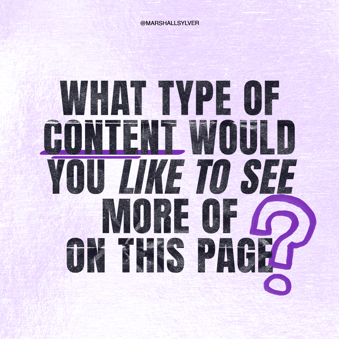 Let's make my content space even better by hearing your thoughts and suggestions! What content do you want to see more of on our page? Drop your suggestions below! #YourVoiceMatters #WeHearYou #MoreOfWhatYouLove #FeedbackWelcome #ContentIdeas