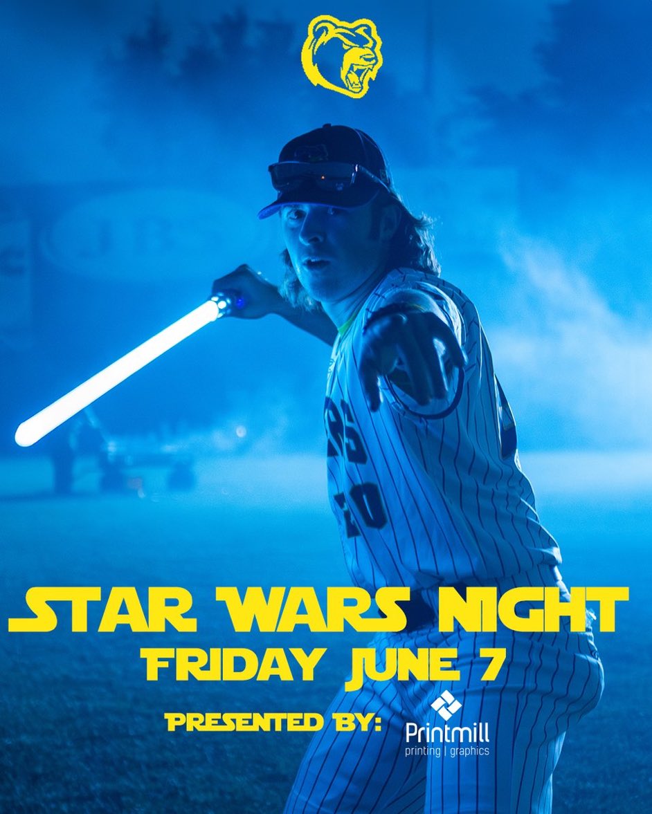 KzooGrowlers's tweet photo. 𝗠𝗮𝘆 𝘁𝗵𝗲 𝗙𝗼𝘂𝗿𝘁𝗵 𝗯𝗲 𝘄𝗶𝘁𝗵 𝘆𝗼𝘂!

Star Wars Night will be coming to Homer Stryker Field on June 7th

Get your tickets today: https://t.co/F7GKeofn8F https://t.co/Nb4WiDhaL8