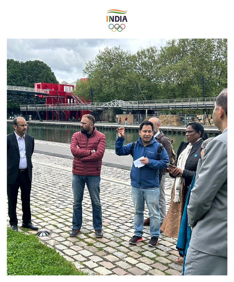 On ground visit to various locations for the @Paris2024 Olympic Games, by IOA President PT Usha, IOA CEO Mr Raghu Iyer, Smt. Sujata Chaturvedi, Secretary (Sports), Shri. Arun Kumar Yadav, Director (MDSD), Air Cmde Prashant Arya, Air Attache' Embassy of India, France. 🇮🇳🇫🇷