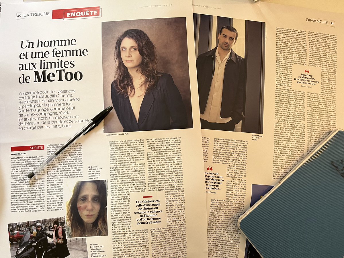 Condamné pour des violences sur l'actrice Judith Chemla, le réal Yohan Manca parle pour la 1ère fois. Son témoignage, comme celui de son ex, révèle les angles morts du mvt de libération delaparole et de sa prise en charge par les institutions. Dans @LaTribune Dimanche #MeToo