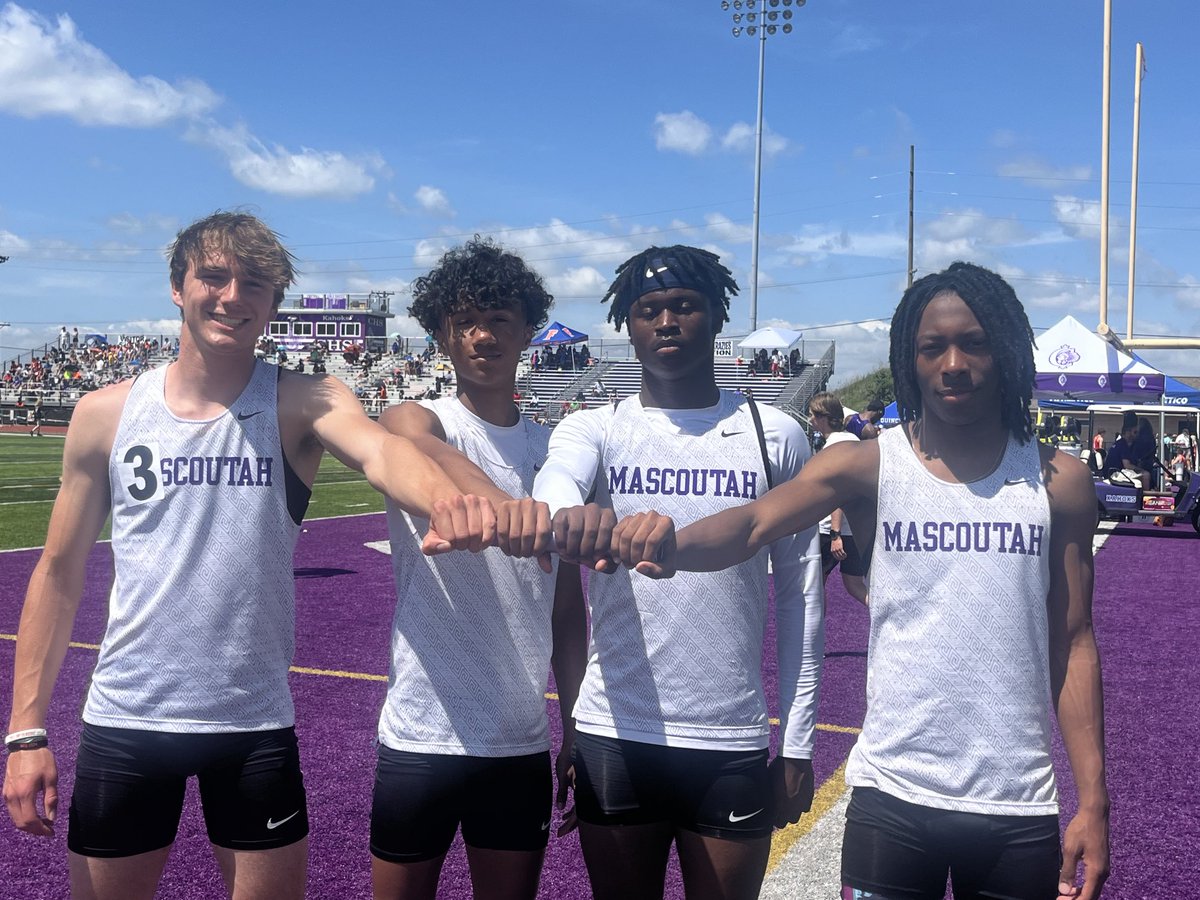 Another School Record for Mascoutah! 4x100 runs a 42.06 at the Collinsville Invitational!