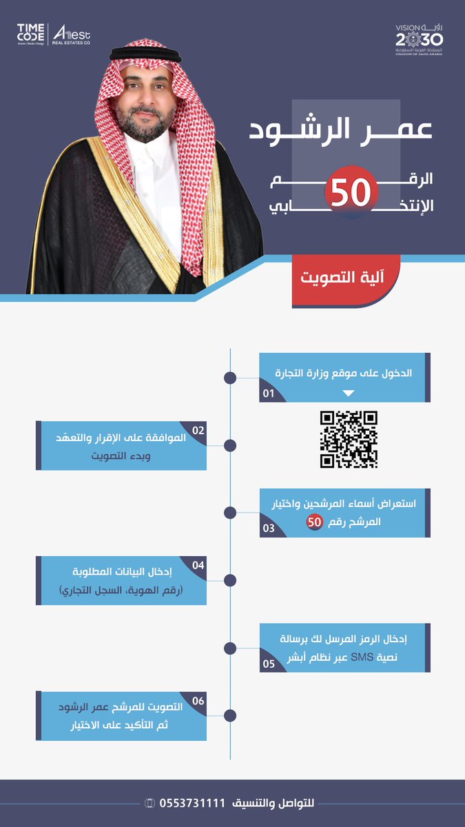 ⏳ أقل من يومين فقط على نهاية التصويت في #انتخابات_غرفة_الرياض_19 

يسعدني دعمكم وترشيحكم لبرنامجي الانتخابي، الذي نسعى من خلاله لتحقيق العديد من الأهداف التي تسعى لتمكين المستثمرين وروّاد الأعمال بإذن الله.

voting.mc.gov.sa

#عمر_الرشود_50