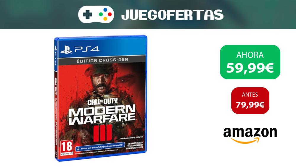 💥 CHOLLO‼️ #amazon Call of Duty: Modern Warfare III - juego de PS4 por 59,99€ 💸 Comprar: amzn.to/4beNaGe 🎮 Visto en t.me/juegofertas