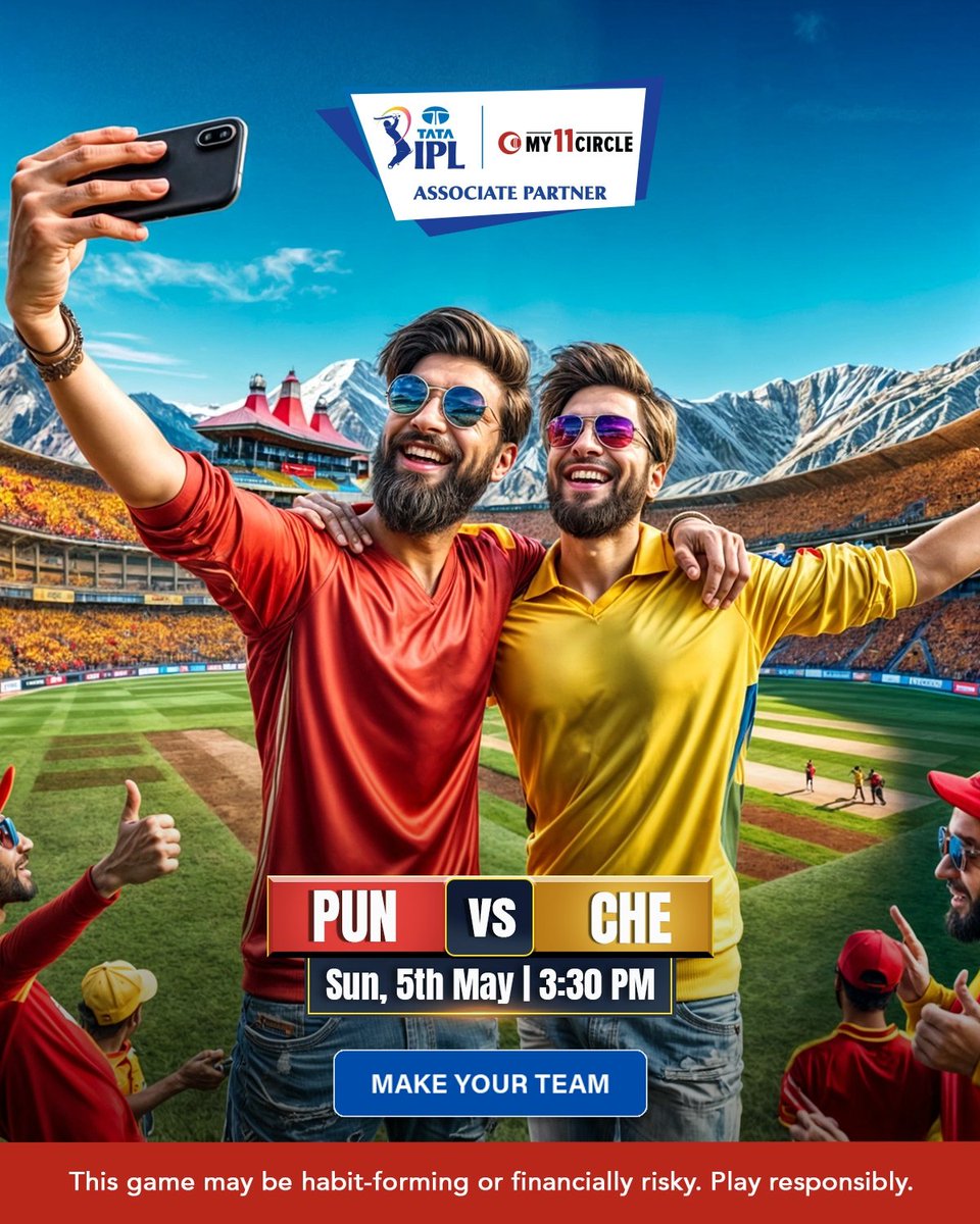 Pichla match to pad gaya Chennai par bhaari!
Iss baar kya hoga jaani? 

Make your team now.
bit.ly/3JIQ7Dj

#My11Circle
#My11CircleBadiShuruwaatBadiBaat
#TATAIPL2024 #PUNvsCHE #FantasyCricket
#Cricket