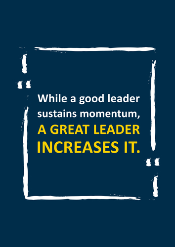 While a good leader sustains momentum, a great leader increases it. #salestips #salesenablement