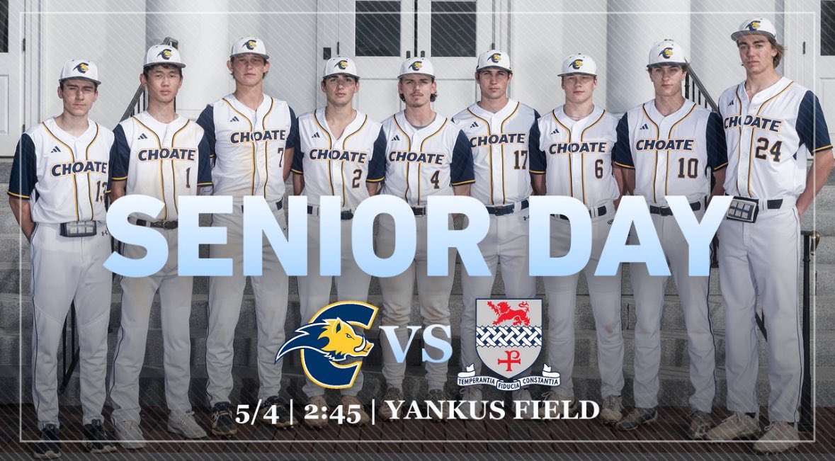 Choate_Baseball's tweet image. The Boars 🐗 are back at home for Senior day! Come out and support these Seniors at 2:45!
#D.E.B.T @choateathletics